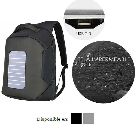 Mochila con Panel Solar